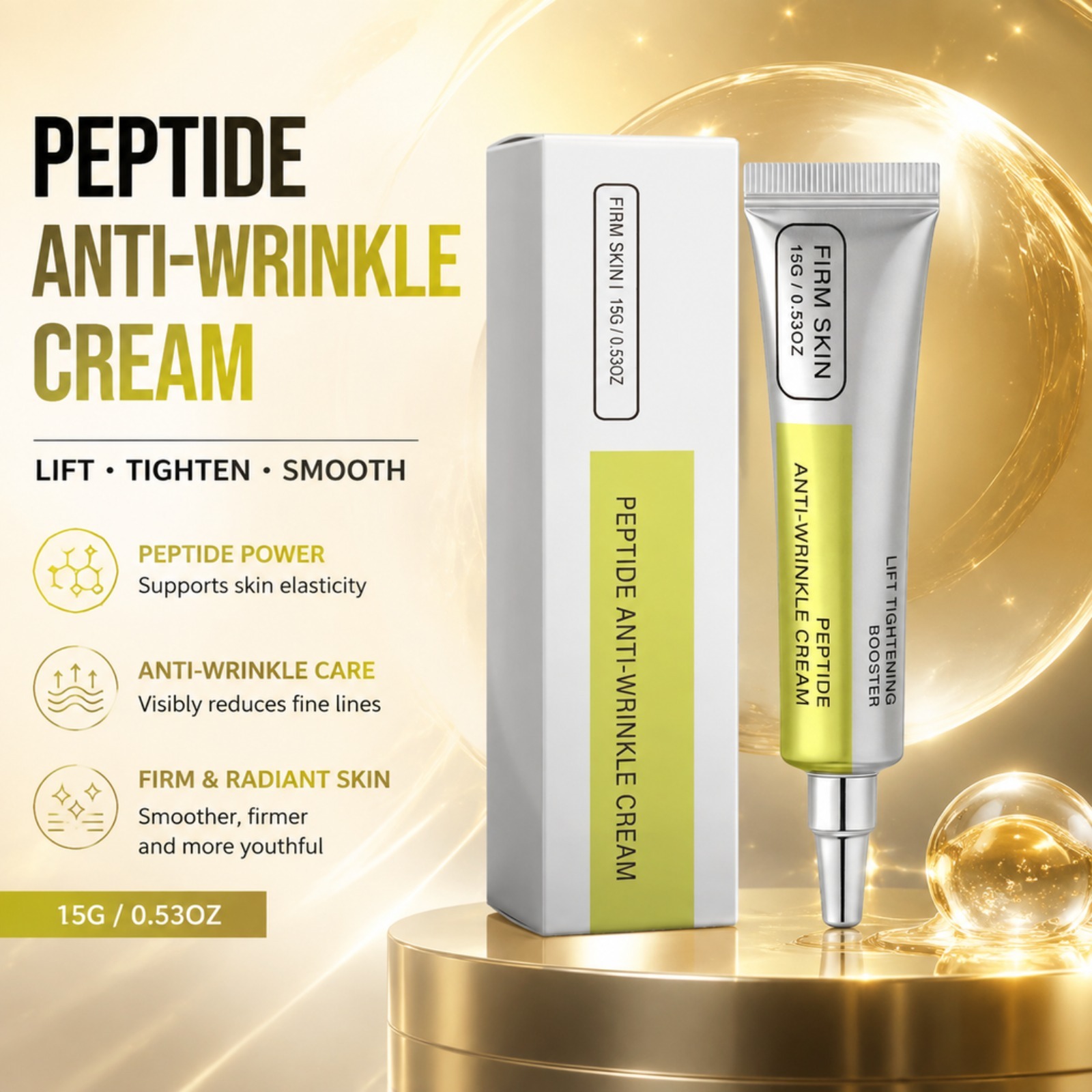 Peptide Neck Cream - Creme Facial com Retinol e Peptídeos: